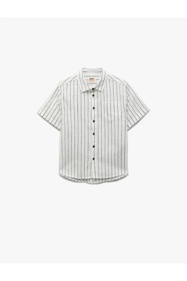 Детская рубашка для мальчиков хлопковая Koton, White Striped