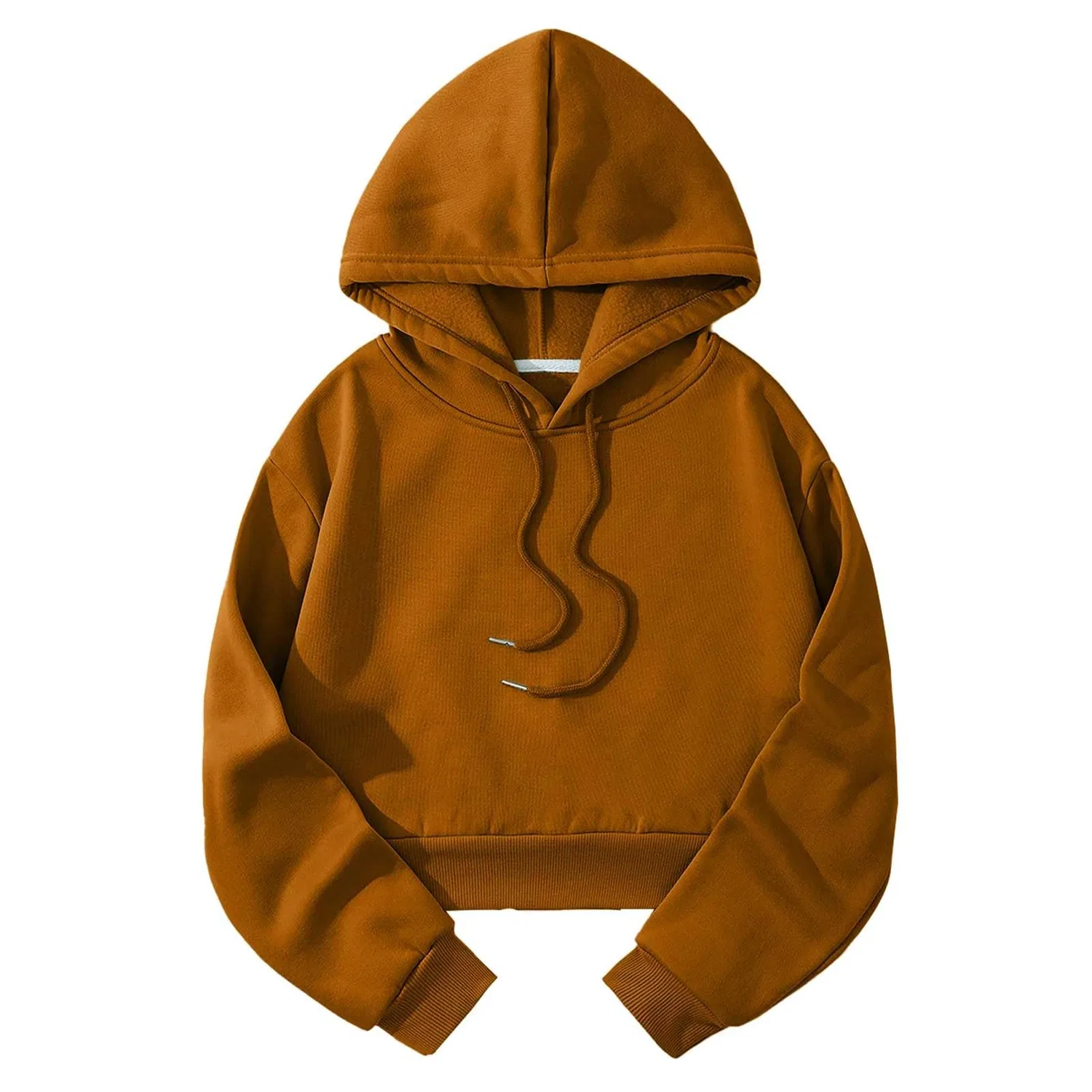 Женский укороченный худи с длинным рукавом, Brown