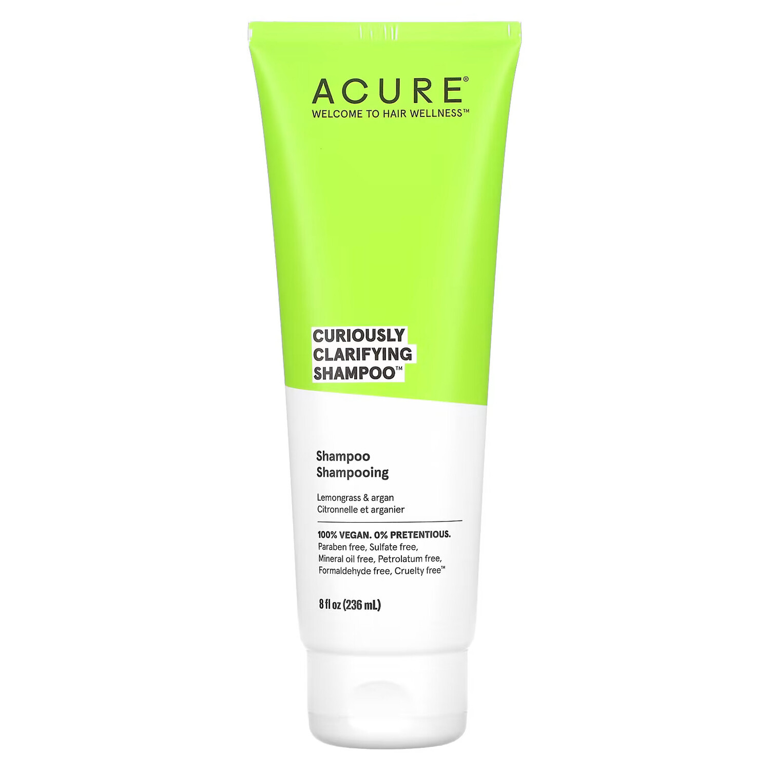 

ACURE, Curiously Clarifying, очищающий шампунь, лемонграсс и аргана, 236,5 мл (8 жидк. унций.)