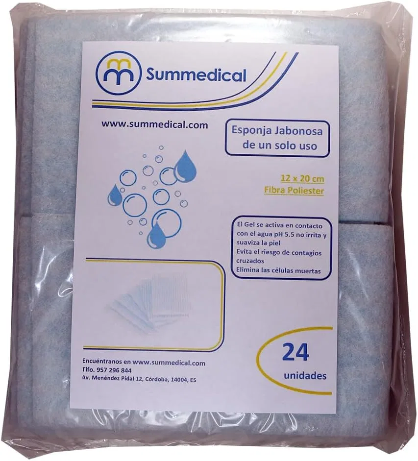 Мыльная губка Fibre pH 5.5, набор 24 шт, 12x20 см, Bluish Summedical — фото 2