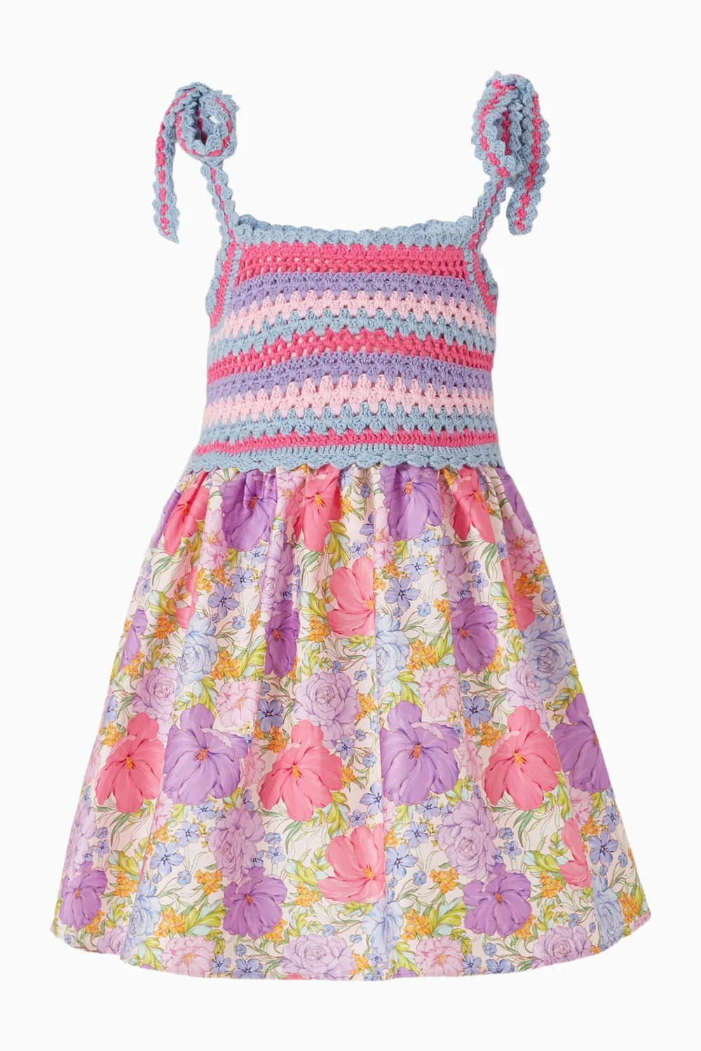 Платье с цветочным принтом Charlotte Floral Crochet Marlo Kids