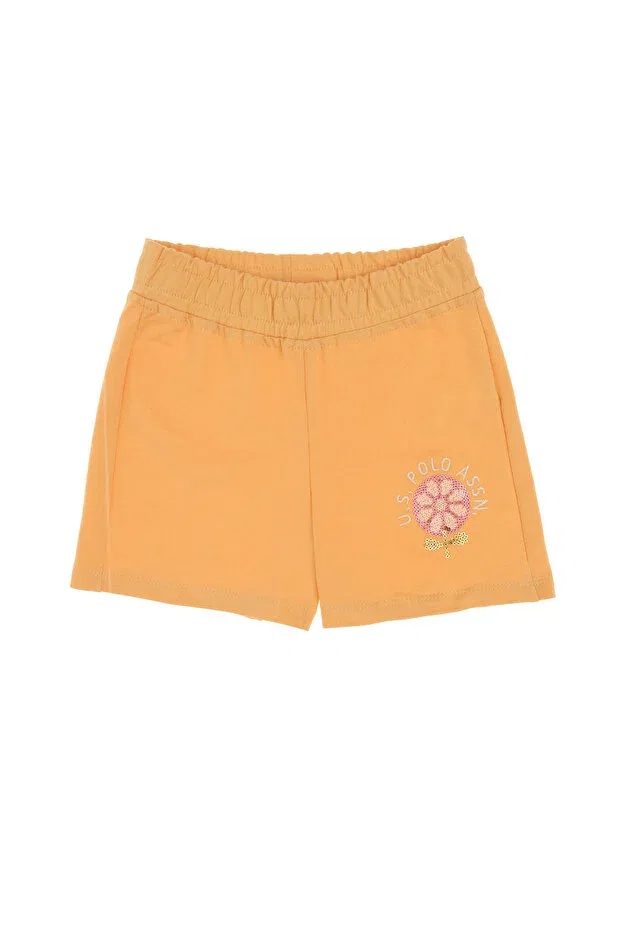 Детские шорты для девочек с пайетками и вышивкой U.S. Polo Assn., Melon — фото 4