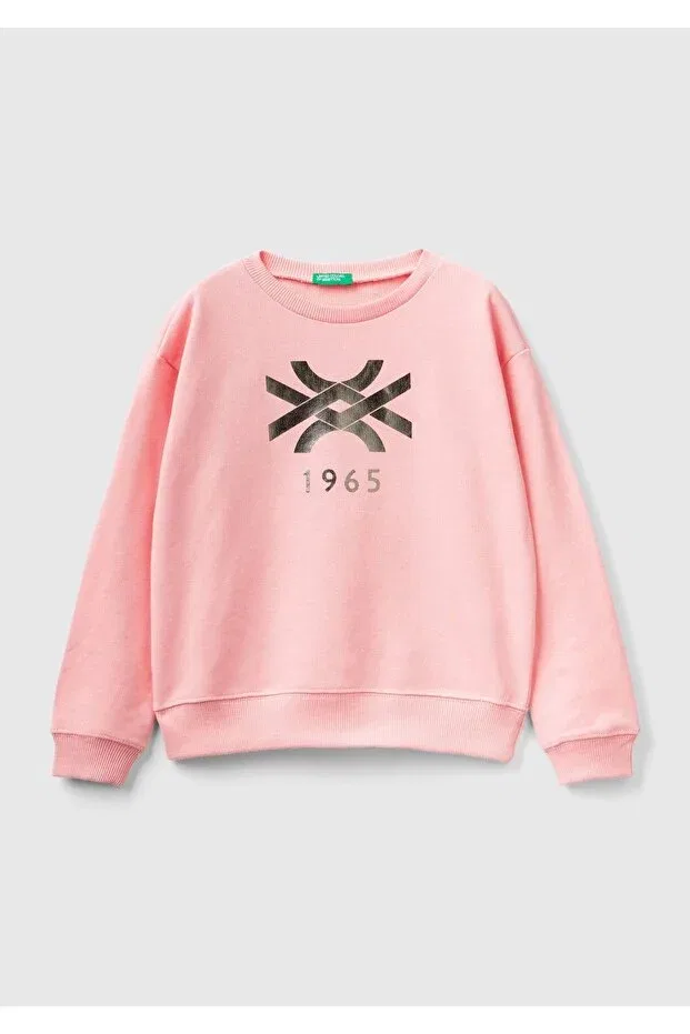 Детское худи для девочек с принтом United Colors Of Benetton, Pink