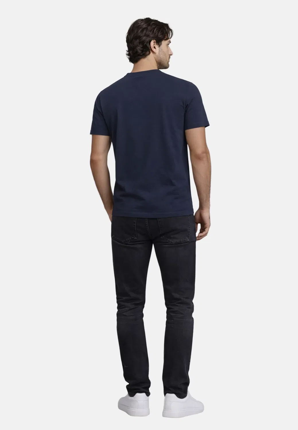 Мужская базовая хлопковая футболка P030 U.S. Polo Assn., Navy — фото 4