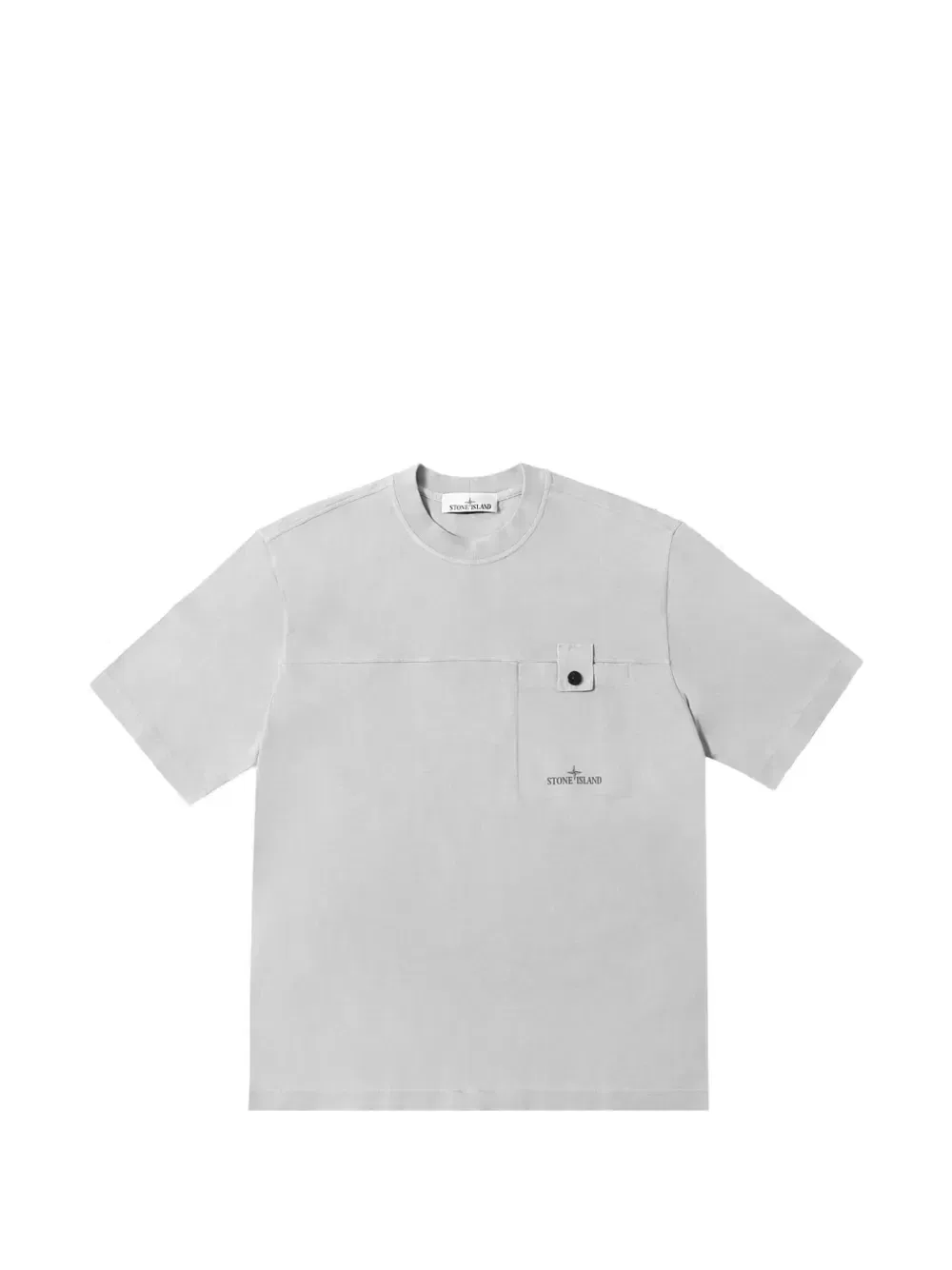 Футболка с логотипом и нагрудным карманом Stone Island, серый