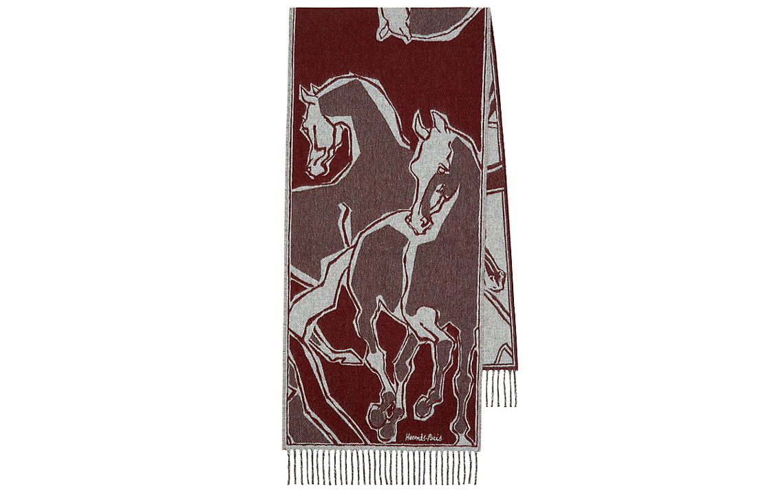 

Вязаный шарф женский красный HERMES