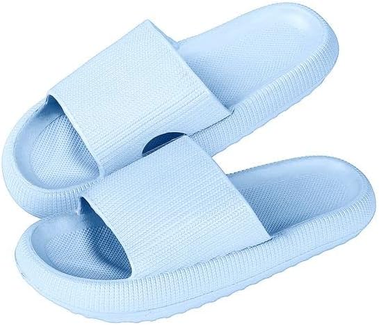 

Женские сланцы MoneRffi Pink Cloud - повседневные шлепанцы с открытым носком, на легкой подошве, с искусственным мехом снаружи и пластиковым материалом, небесно-голубой