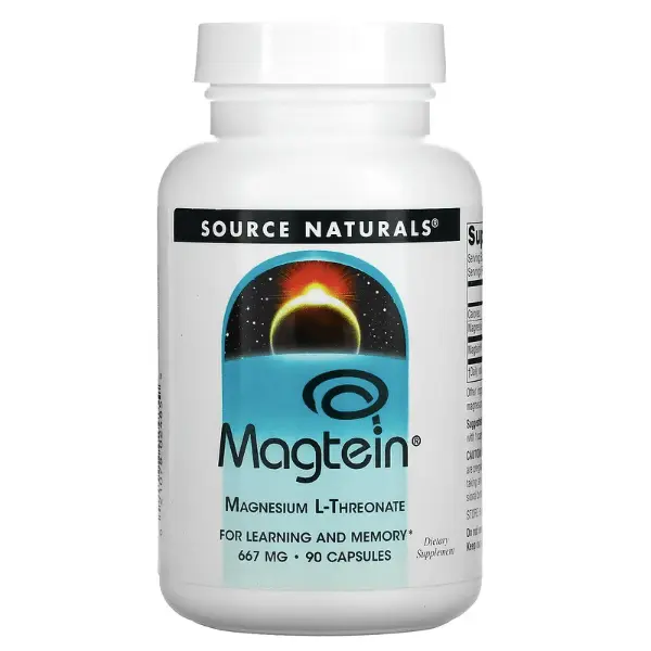 

L-треонат магния, Magtein, 667 мг, 90 капсул Source Naturals
