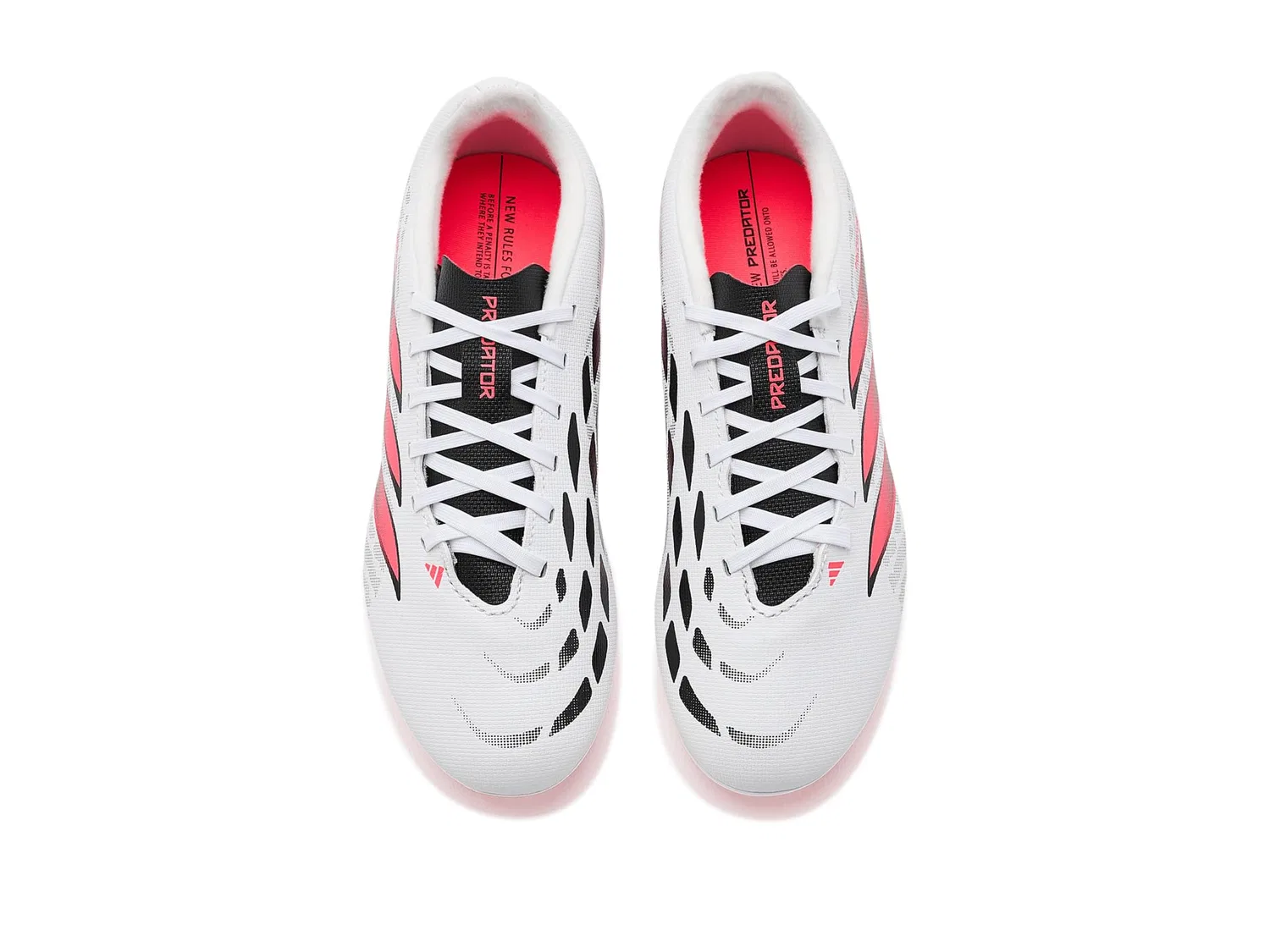 Бутсы Predator Club Firm Ground/Multi Ground (для маленьких и больших детей) Adidas Kids, White/Solar Turbo/Black — фото 3