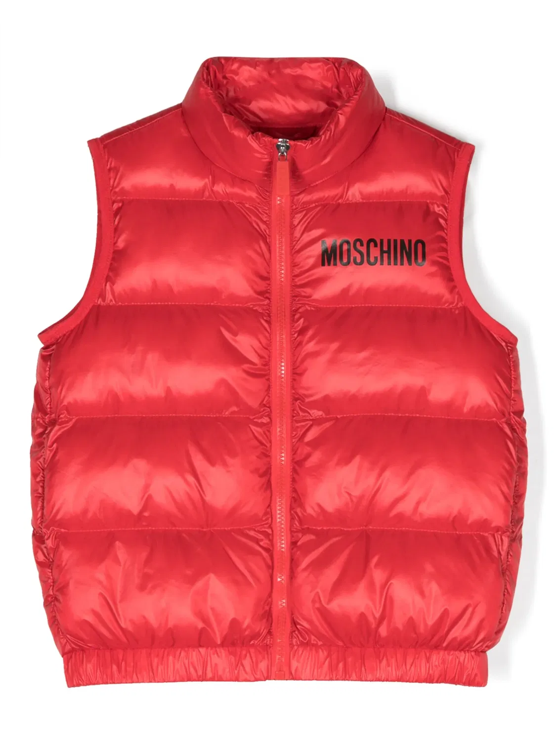 Пуховик с логотипом Moschino, красный