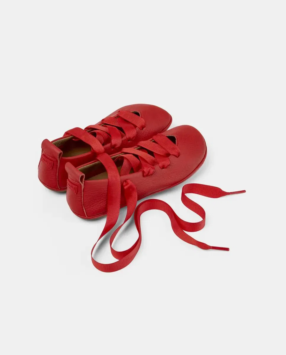 Балетки детские Camper Right Kids, натуральная кожа, Red — фото 2