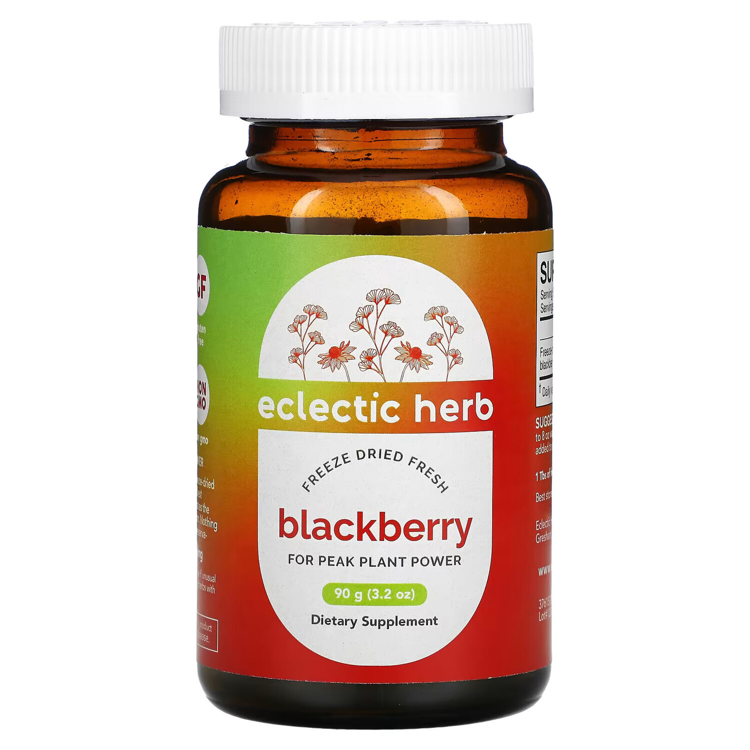 

Eclectic Institute, Whole Food POWder, необработанная свежая сублимированная ежевика, порошок из цельных продуктов, 90 г (3,2 унции)