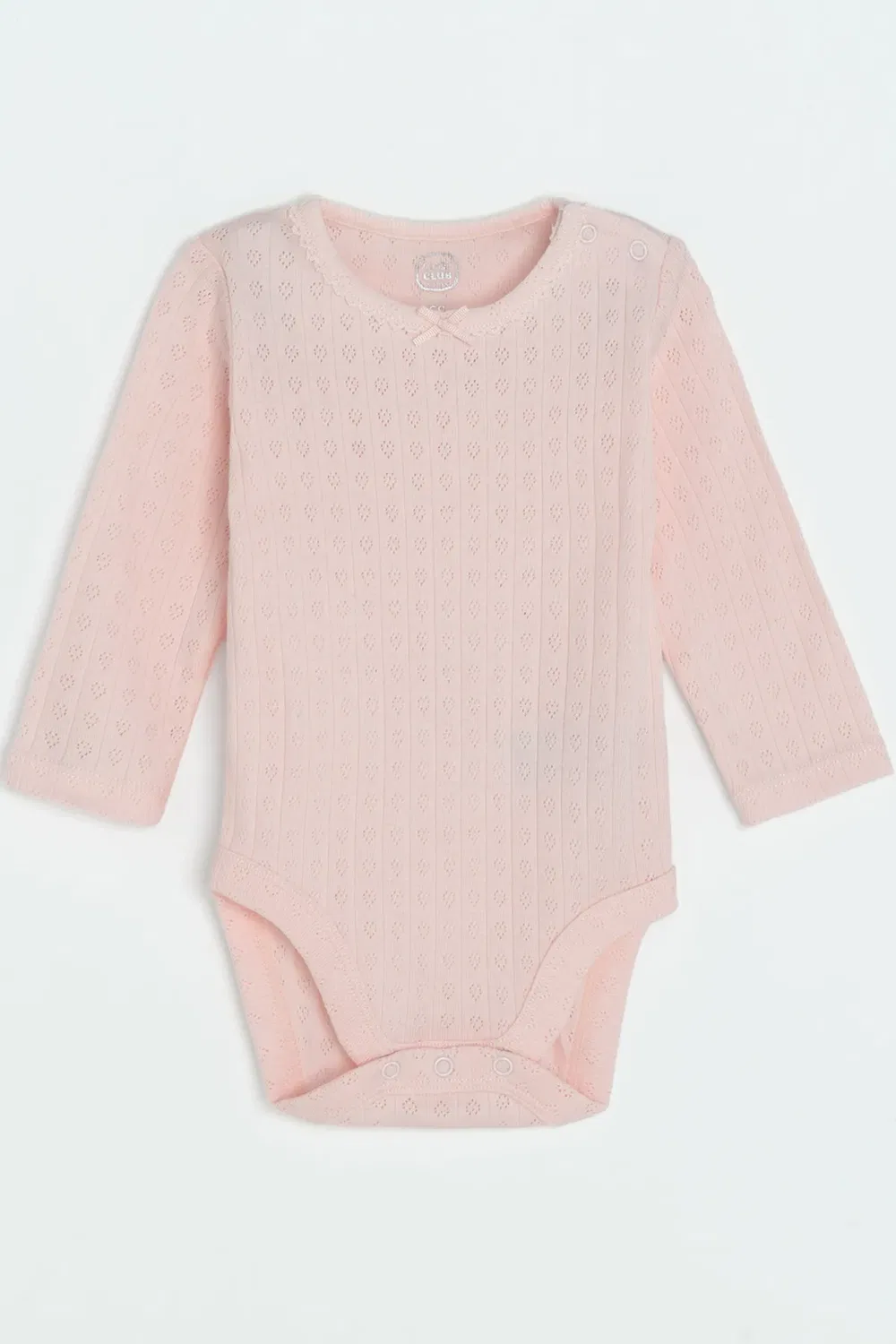 Детский комплект из 3 ребристых лонгсливов с бантом Cool Club, Pink — фото 2