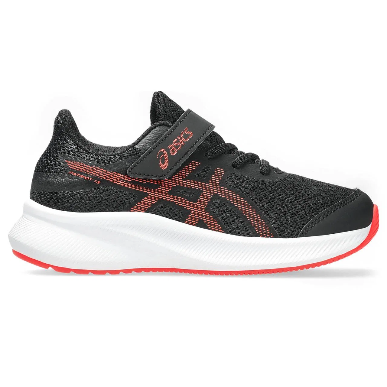 Детские кроссовки для мальчиков с сеткой Patriot 13 Ps ASICS, Black Flash Red — фото 3