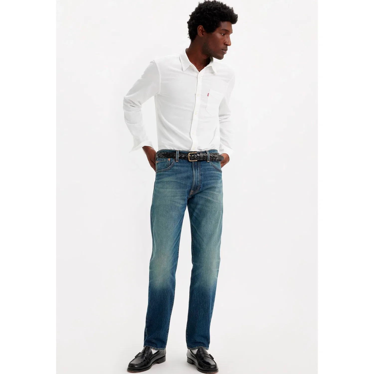 Мужская джинсовая рубашка с нагрудным карманом Levi's, Bright White Plus — фото 4