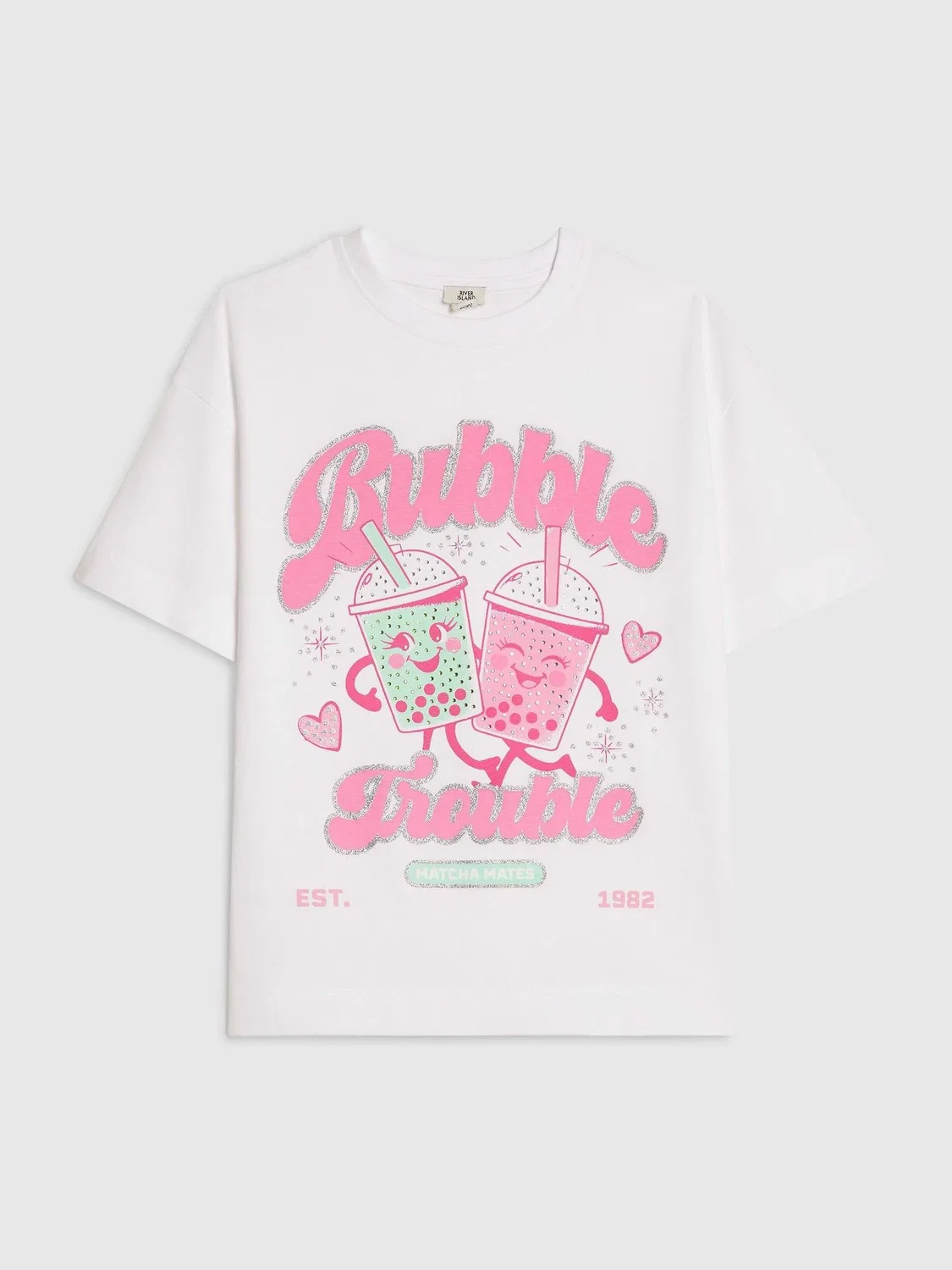 Футболка с принтом Matcha River Island, белый