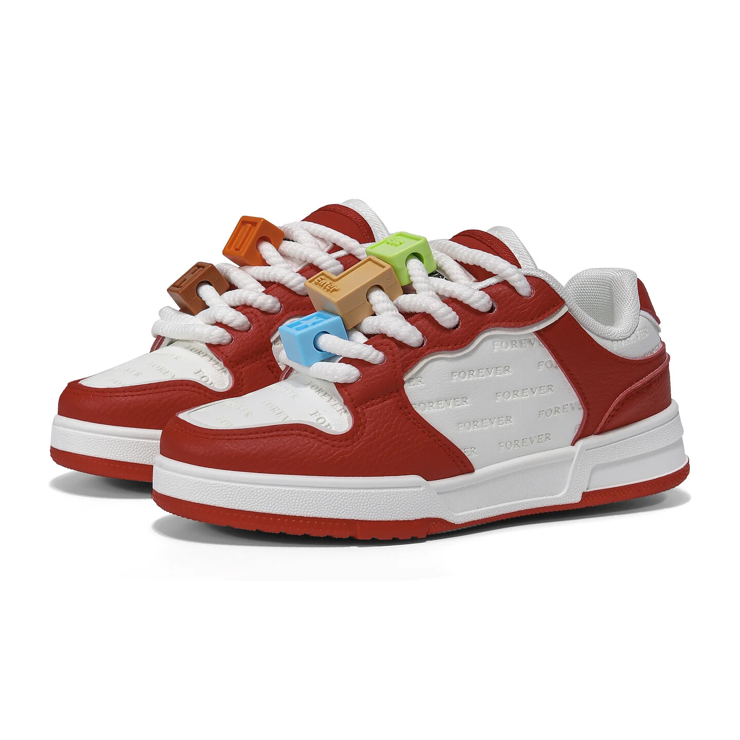 

Кроссовки Forever 21 Skateboarding Shoes Unisex Low-top, белый/красный