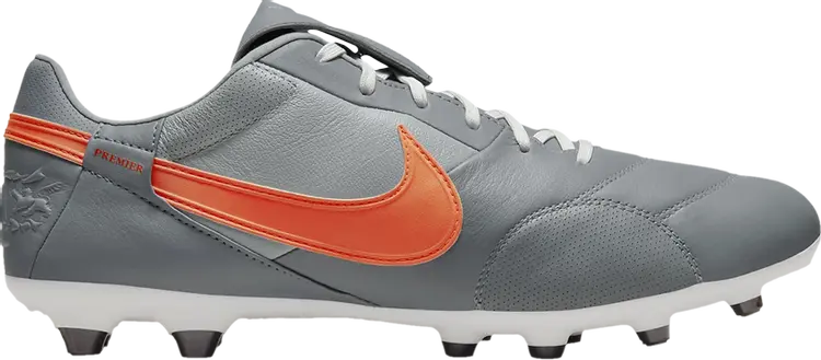 Бутсы Nike Nike Premier 3 FG 'Smoke Grey Safety Orange', серый — фото 2