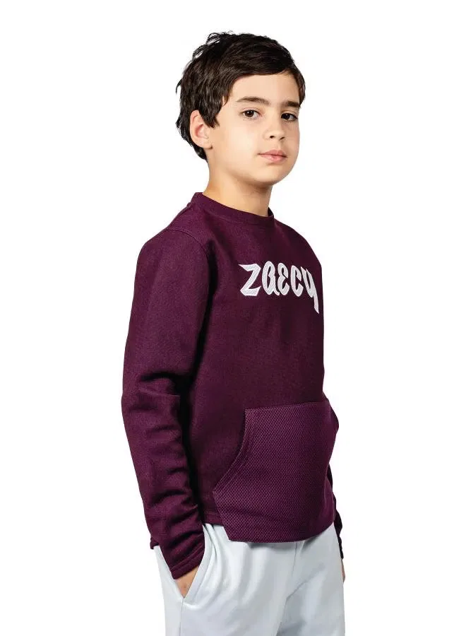 Свитшот с карманом-кенгуру Boy'S regular-fit crew Zaecy, фиолетовый — фото 3