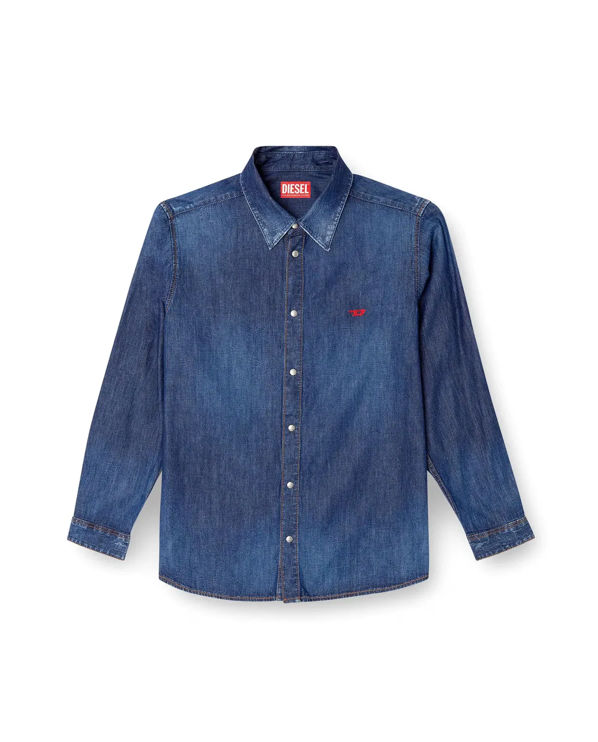 Мужская джинсовая рубашка с длинным рукавом Diesel, Denim — фото 4