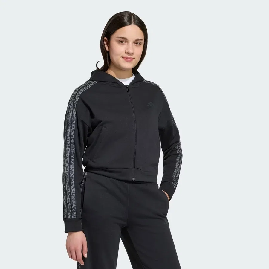 Детский свитшот с капюшоном и молнией Seasonals Animal Full Zip adidas, Черный