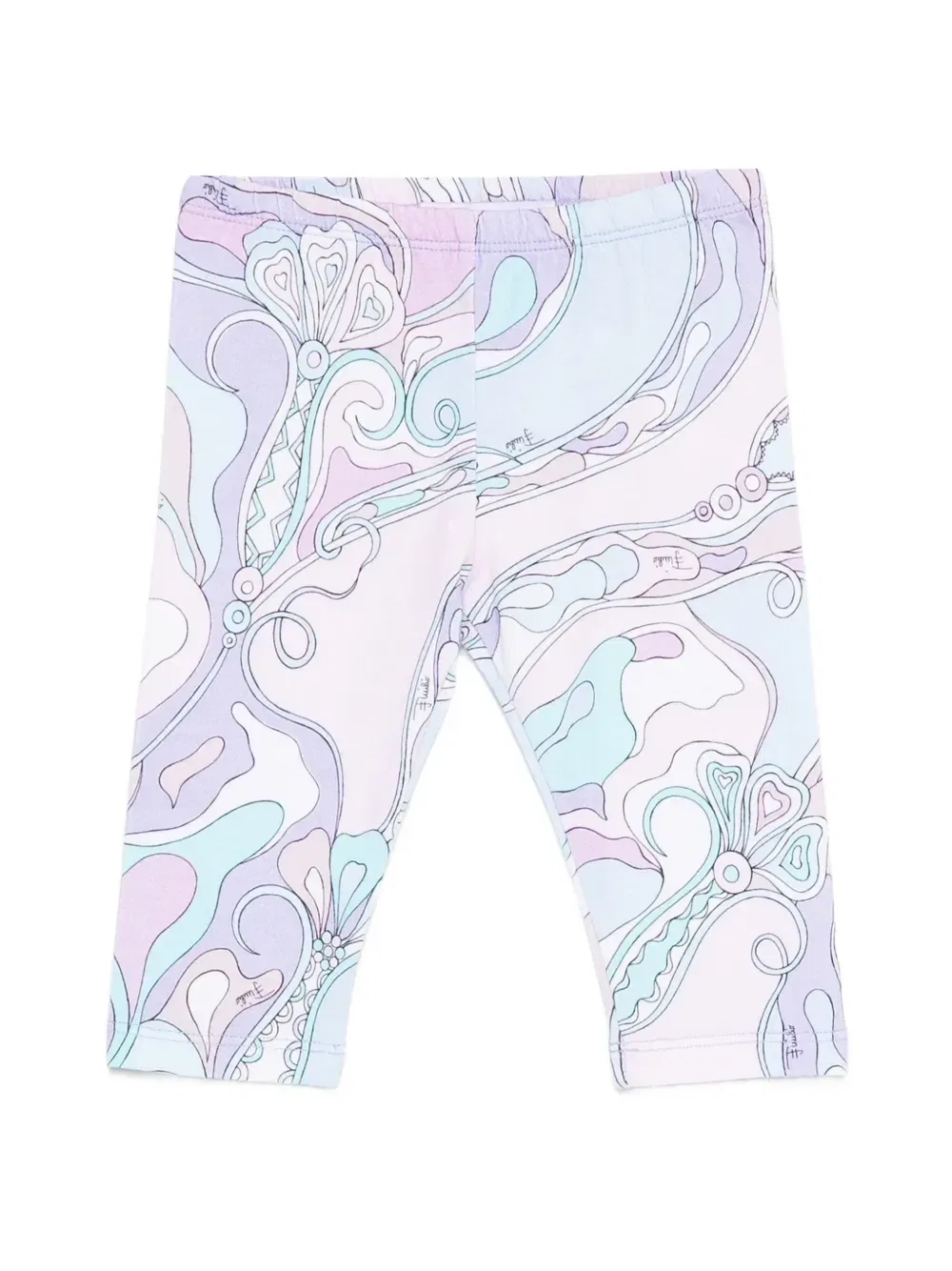 Брюки с принтом ирис Pucci Junior, фиолетовый