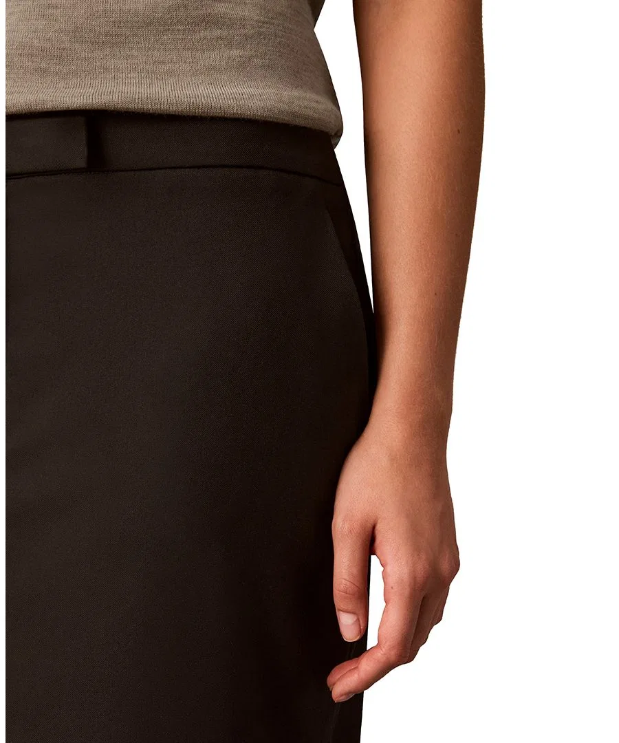 Юбка-карандаш из би-стрейч ткани с завышенной талией Calvin Klein, Black — фото 3