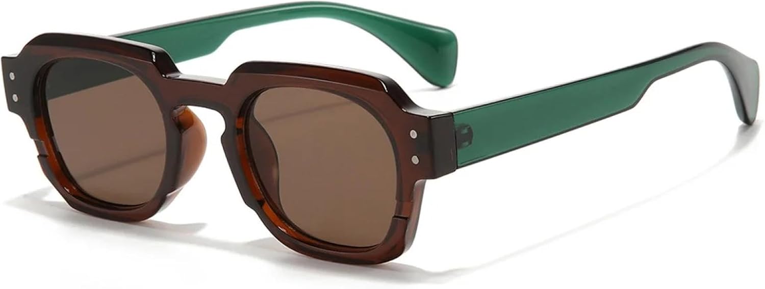 

Солнцезащитные очки с защитой UV400 | Прозрачные линзы, оправа с заклепками в стиле панк | Для женщин и мужчин, для занятий спортом на открытом воздухе и вождения DSVIGF, Green