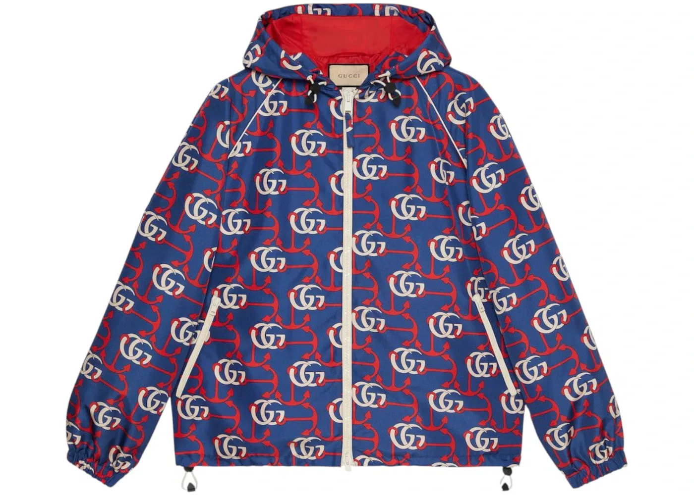 Мужская куртка с принтом GG Monogram Gucci, Blue Red White