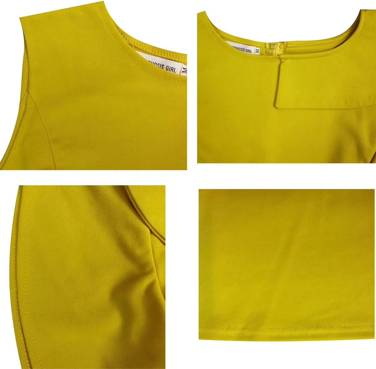 Женское коктейльное платье A-силуэта с запахом Generic, Yellow — фото 2