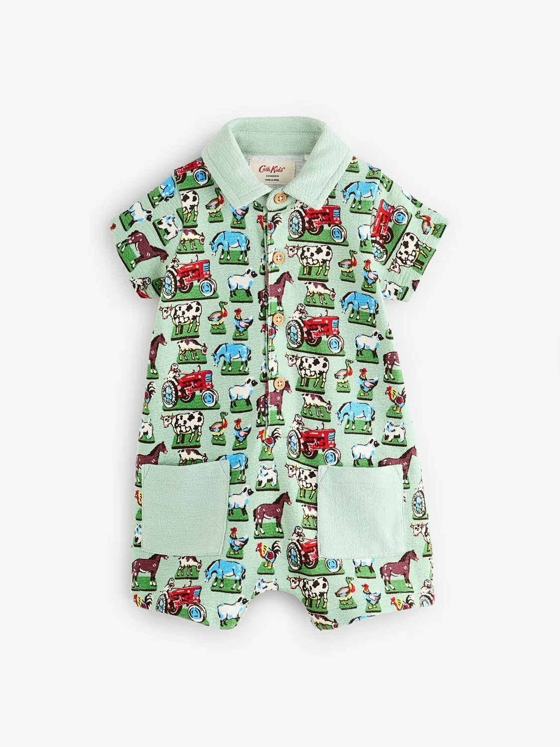 Ромпер с воротником, принт Green Farm, Cath Kidston, зеленый