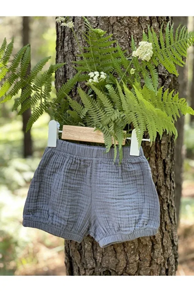 Детские шорты для мальчиков хлопковые Erica muslin Dude Kids, Dark Gray — фото 2