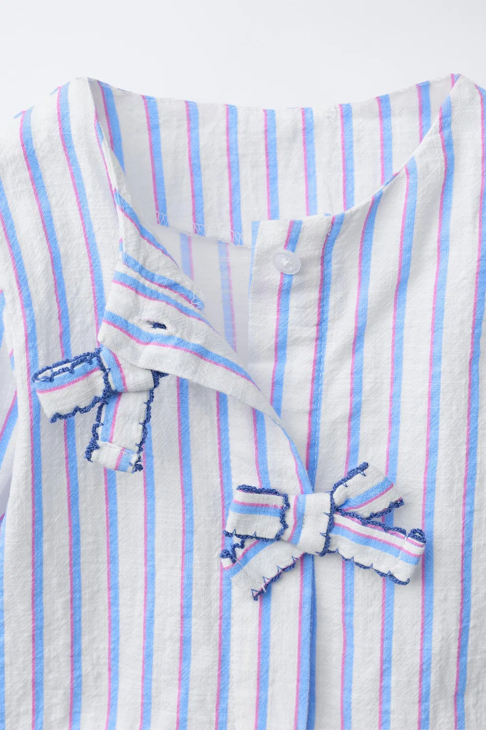 Полосатая блузка с бантиками ZARA, Oyster-White — фото 3