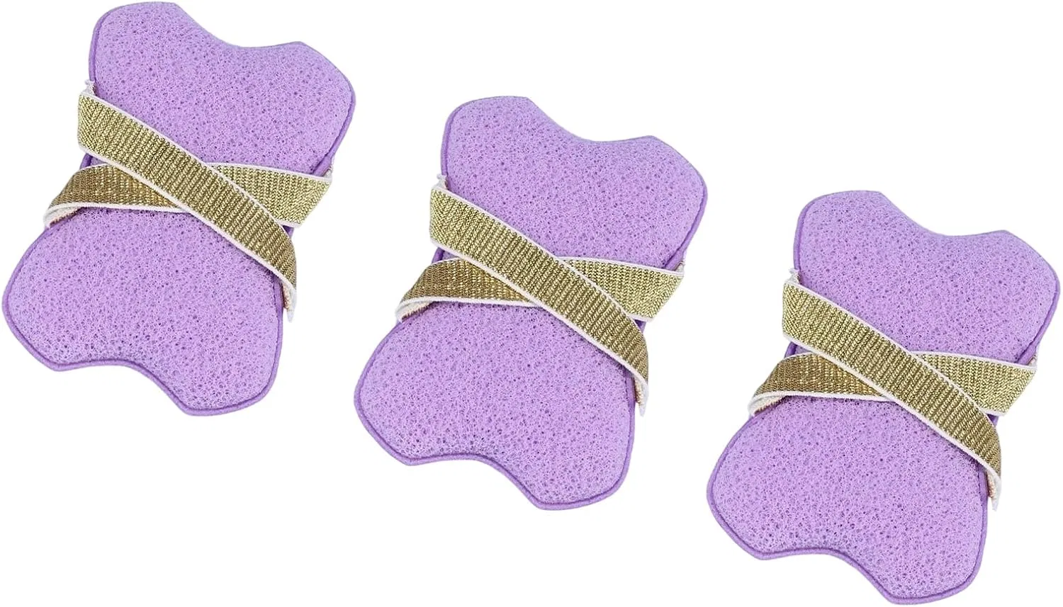 Набор мочалок для мыла, 3 шт, mkarip, 12x8.5x2 см, Purple