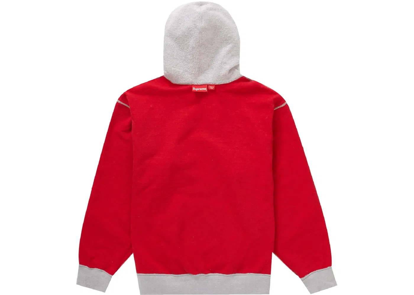 Мужская худи с принтом Supreme Inside Out Box Logo, Heather Grey — фото 3