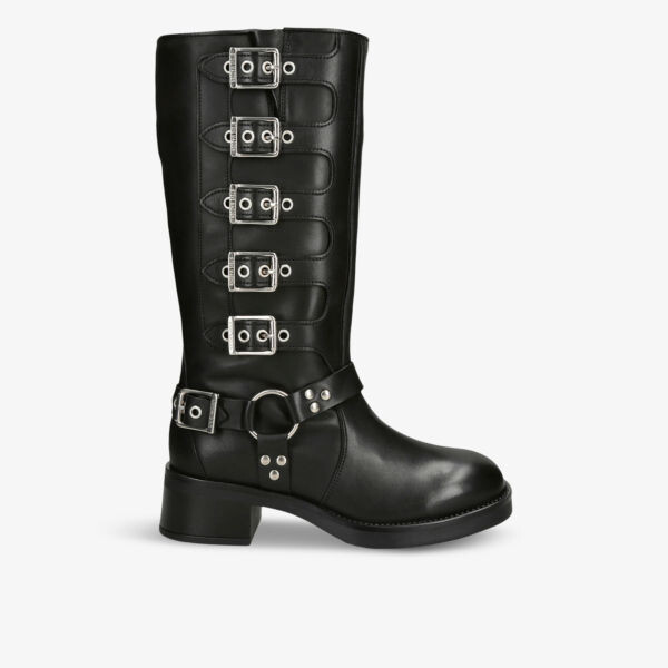 

Боевые кожаные сапоги до колена Steve Madden, черный