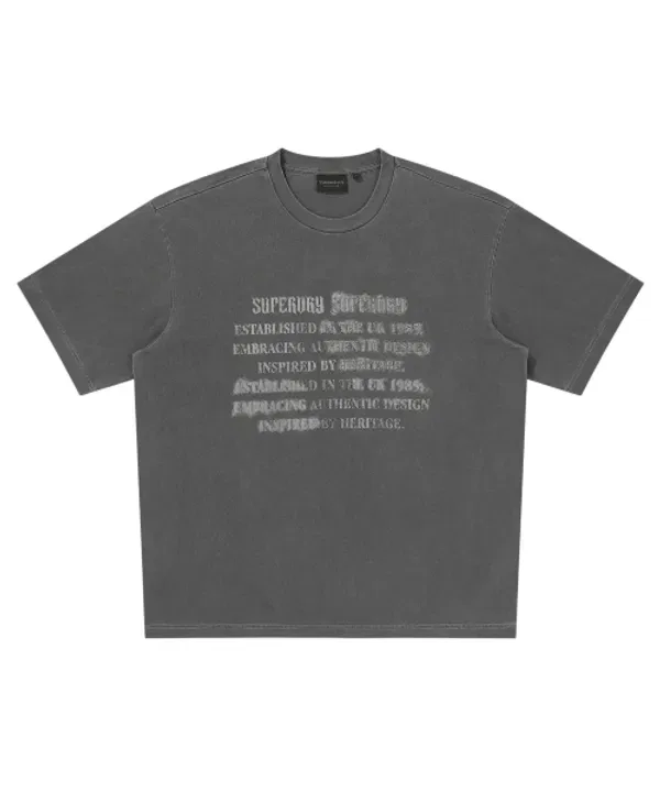Футболка с винтажным принтом, Superdry, угольный — фото 2