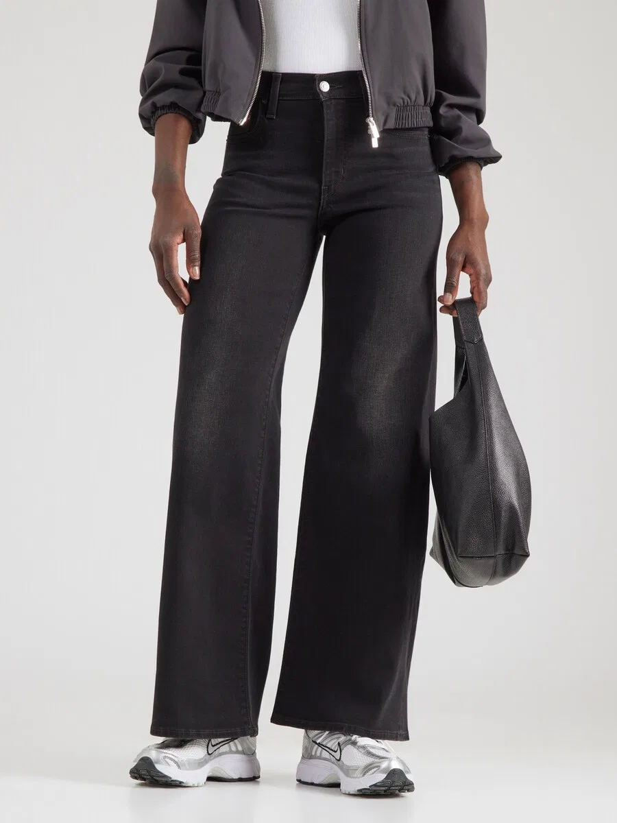Джинсы LEVI'S Wide leg Jeans '728 High Rise Wide Leg' черного цвета — фото 2