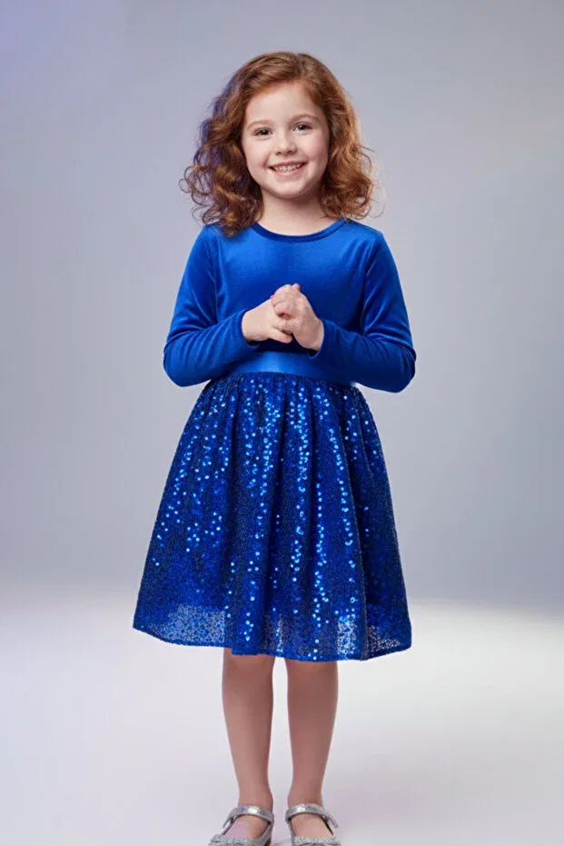 Детское платье для девочек с принтом My Kids Wear, Blue — фото 3