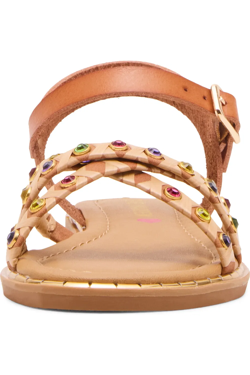 Сандалии детские с кристаллами Gillian Steve Madden, Cognac Multi — фото 3