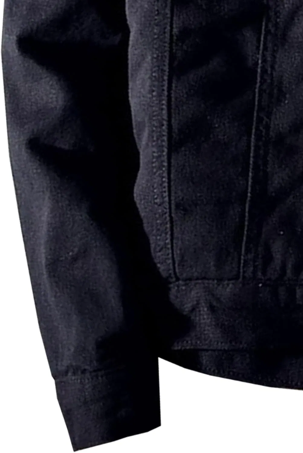 Мужское джинсовое пальто на флисе, Slim Fit, чёрный — фото 3