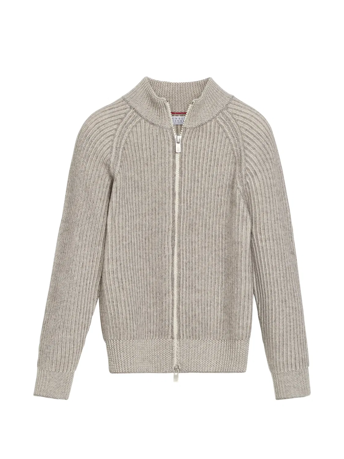 Кашемировый кардиган в рубчик Brunello Cucinelli Kids, нейтральные цвета
