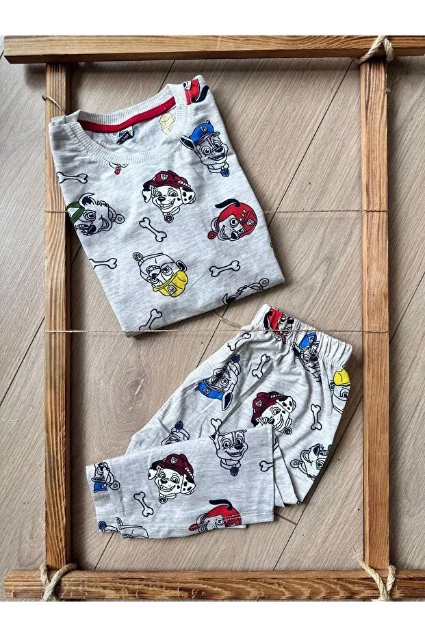 Детский комплект для мальчиков с принтом Dog Patterned Bebtaş, Colored