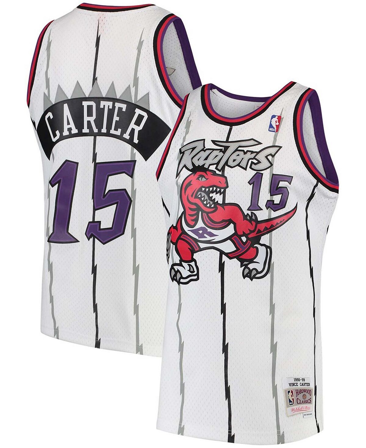 

Мужская футболка vince carter white toronto raptors 1997-98 hardwood classics swingman jersey Mitchell & Ness, белый