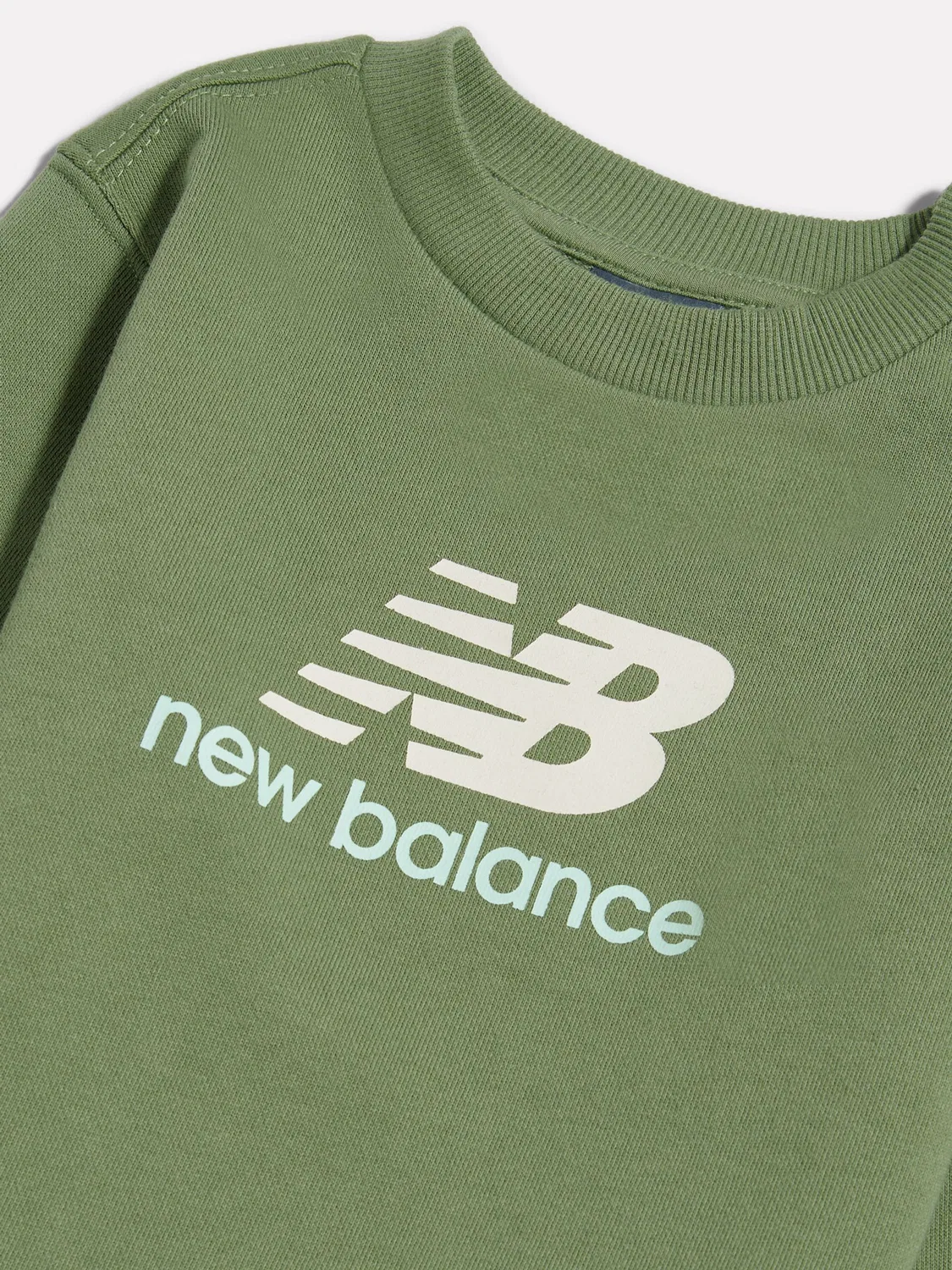 Свитшот с логотипом Stacked NB New Balance, зеленый — фото 3