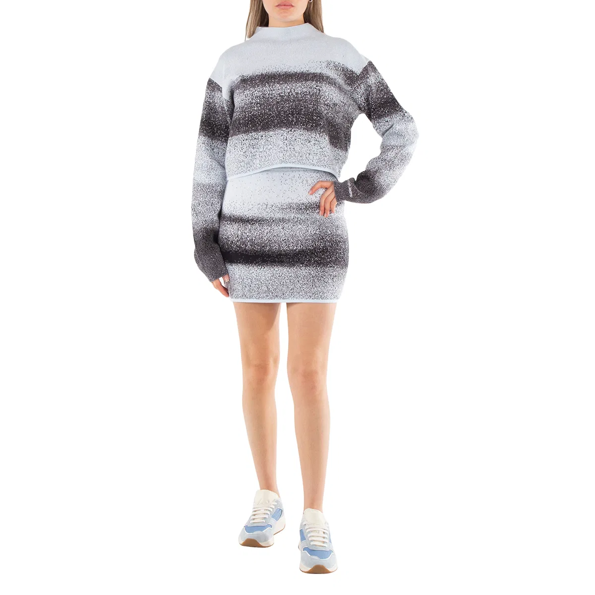 Юбка мини из органического хлопка с градиентом Spray Jacquard Calvin Klein, Multi — фото 3