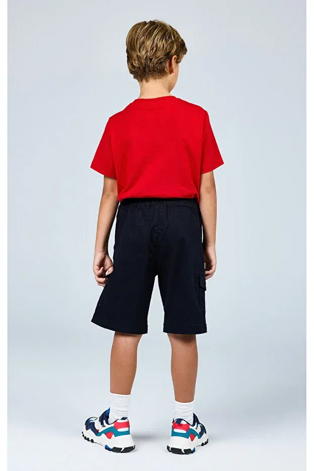 Детские шорты для мальчиков карго с прямым кроем Icons cargo bermuda black kids shorts-306768-kk001 Champion, Black-05 — фото 2