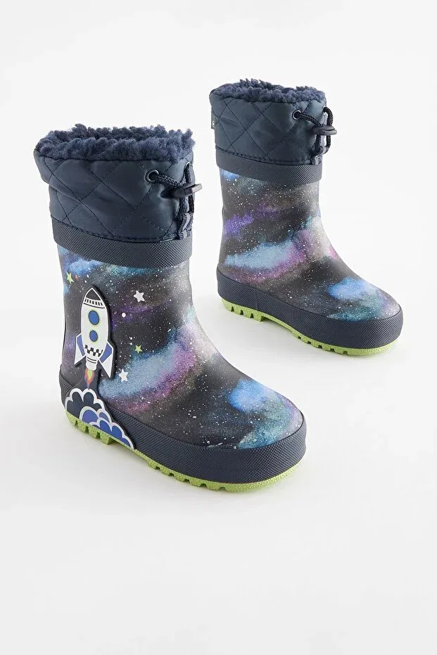 Детские сапоги с принтом Space Pattern Next Baby, Navy Blue
