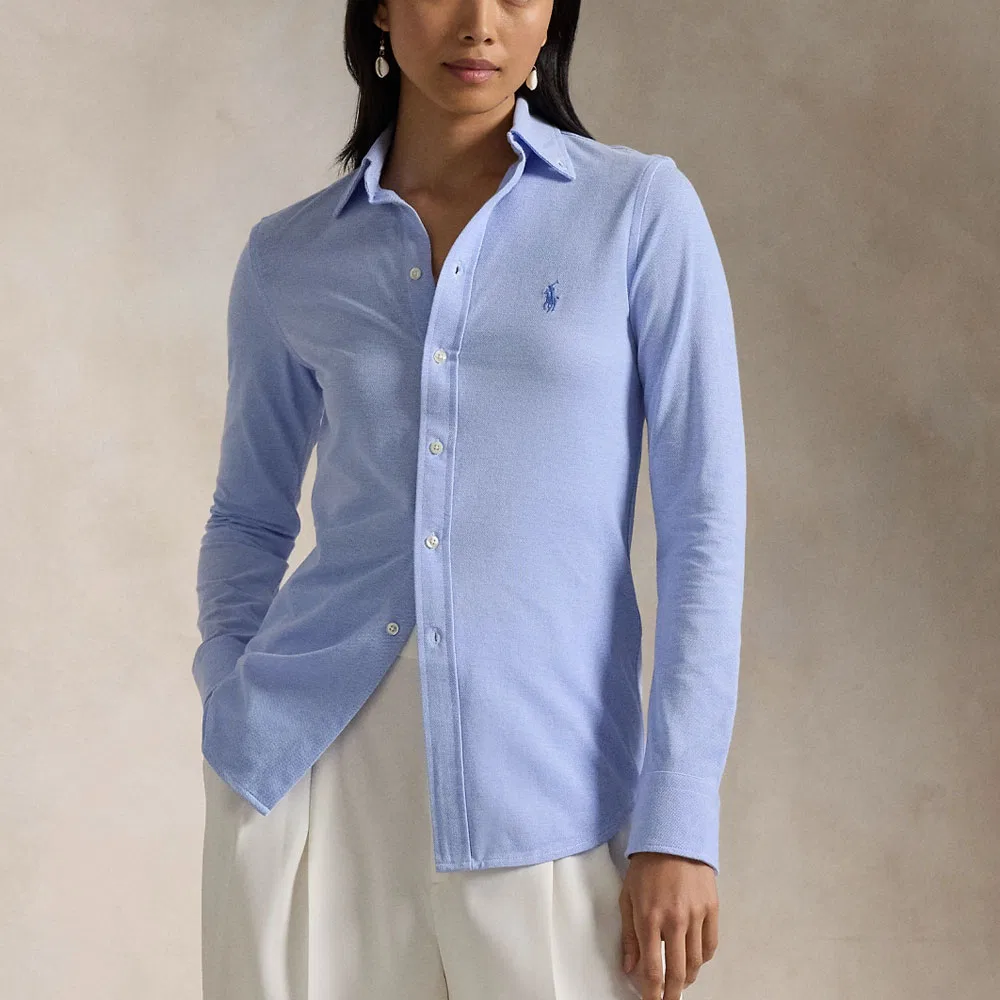 Женская рубашка с длинным рукавом SS24 Shirt Polo Ralph Lauren, Blue — фото 4