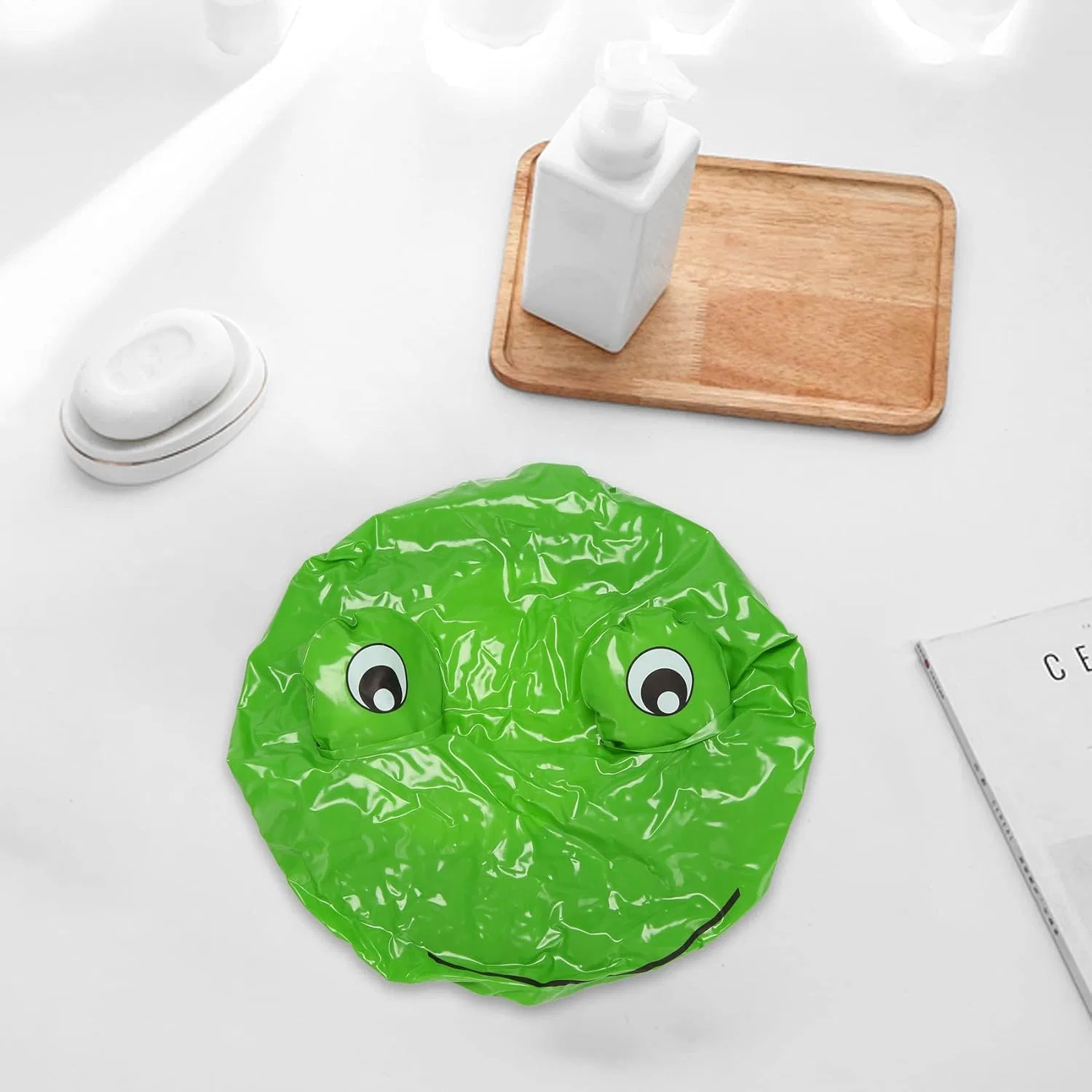 Шапочка для душа Novelty Design, водонепроницаемая, Зеленый Orolotay — фото 3